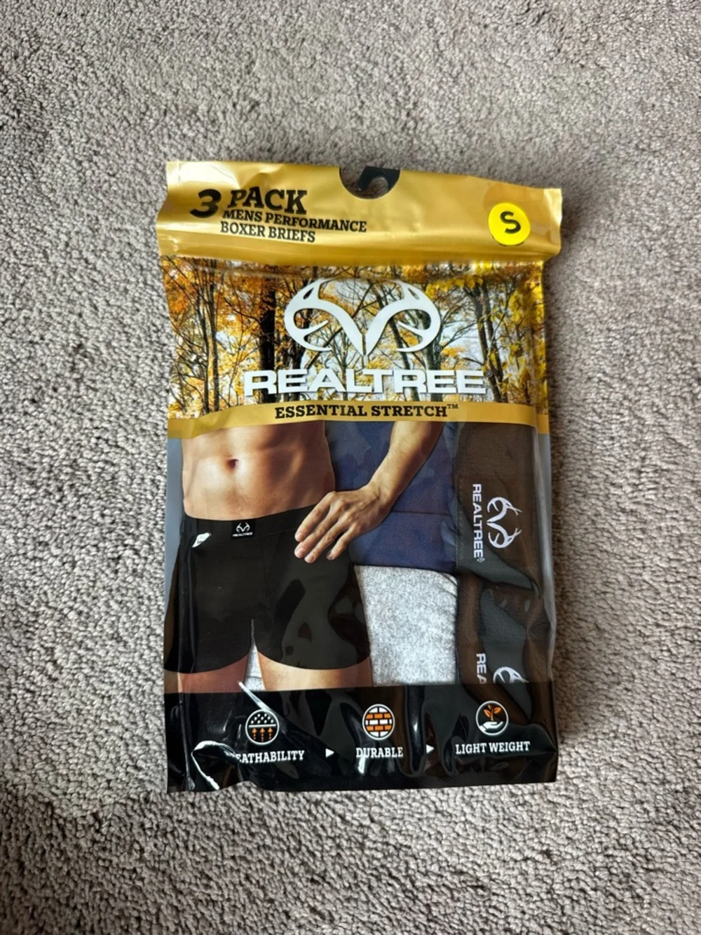 Realtree Boxer Briefs 3 Pack SIZE S Essential Stretch Performance NWT